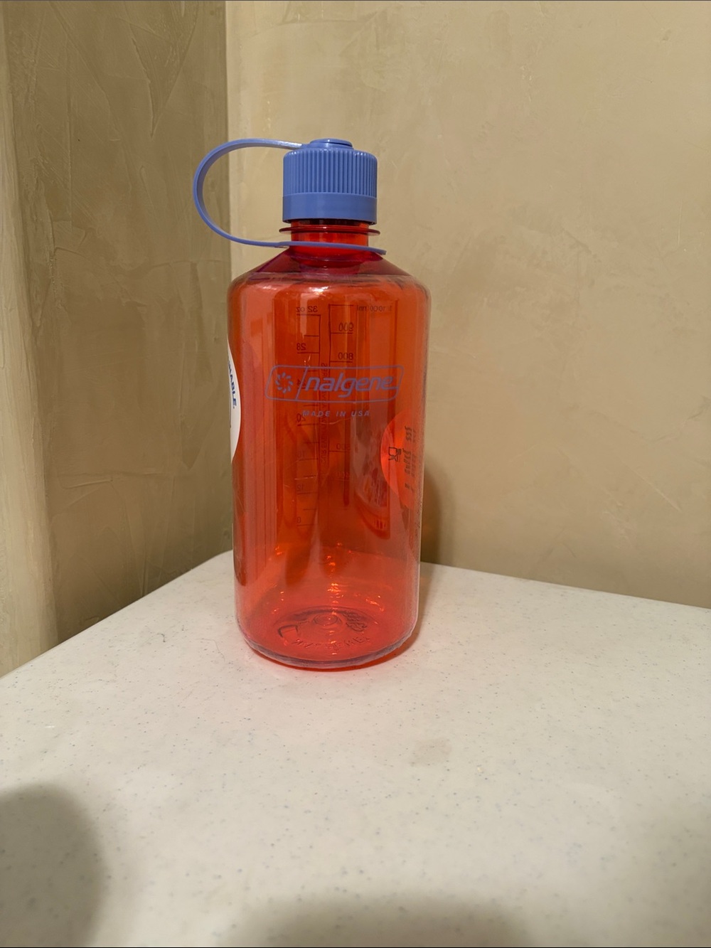 Nalgene Classic Wide-Mouth Water Bottle - Red with Blue Cap